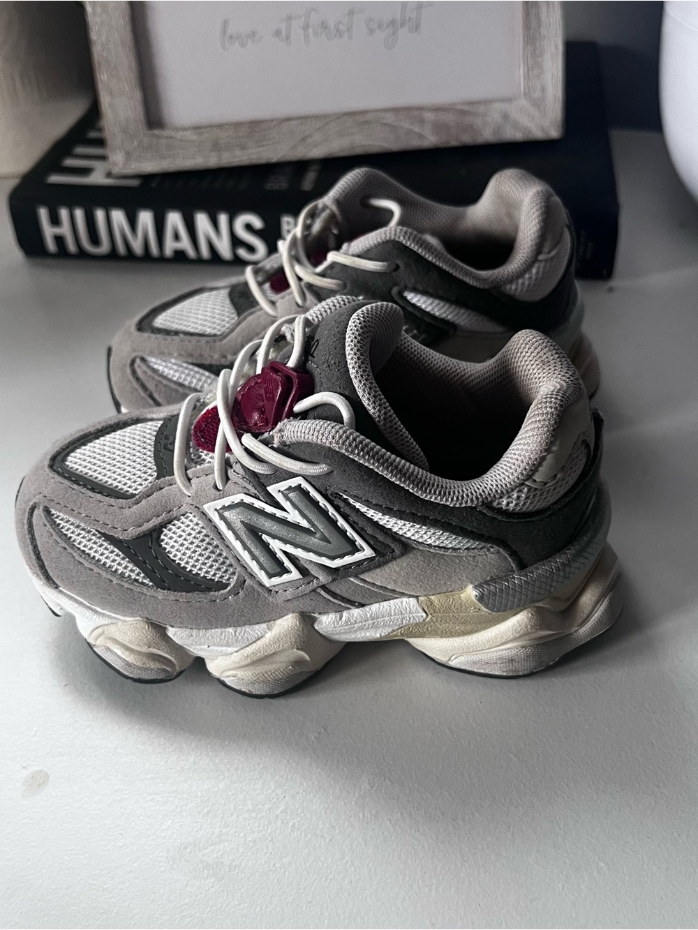New Balance Grey Mesh & Suede Sneakers toddler 7